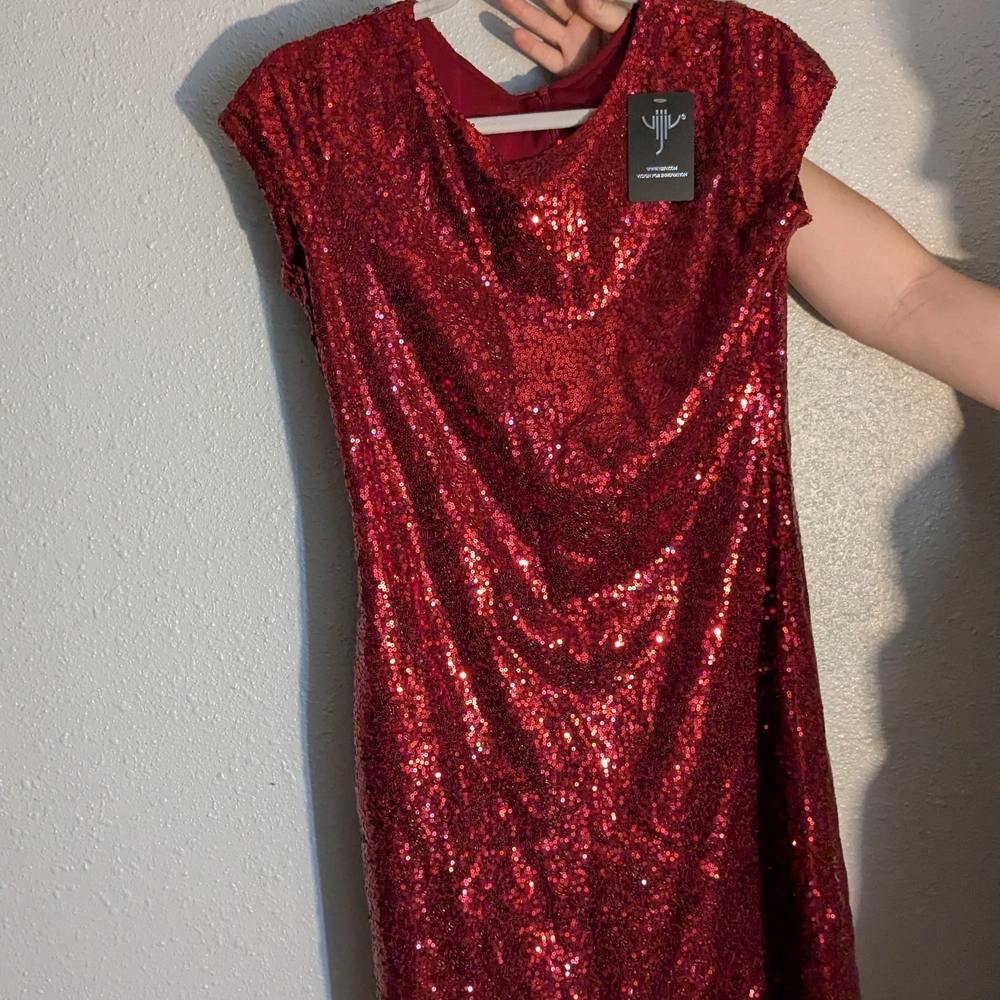Red Sequin Prom Dress